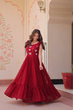 Stunning Sequins Multi Tread Beads Embroidered Work Women Gown