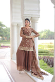 Premium Fendy Sharara Set with Rich Sequins Zari Embroidery