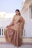 Fendi Crush Zari Sequins Embroidered Kurti Sharara Set With Designer Dupatta