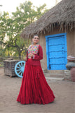 Designer Readymade Traditional Gamthi Threadwork Lehenga Choli For Navratri - women's fashion mart