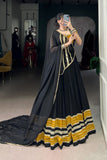 Black Beautiful Pure Rayon Original Mirror Work Stunning Navratri Lehenga Choli