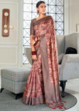 Lilas Purple Woven Banarasi Silk Saree With Digital Print