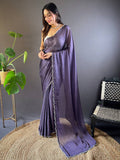 Lavender Frost Rangoli Silk Saree  women's fashion mart