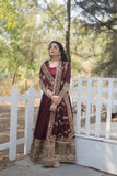 Stunning Premium Dark Maroon Anarkali Set - women's fashion mart
