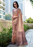 Tulipwood Purple Woven Banarasi Printed Silk Saree