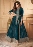 “Exclusive Offer” : Bottle Green Embroidered Anarkali