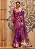New Years Edit: Purple And Gold Woven Kanjivaram Saree