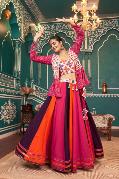 Beautiful Stylish Jacket Navratri Lehenga Choli