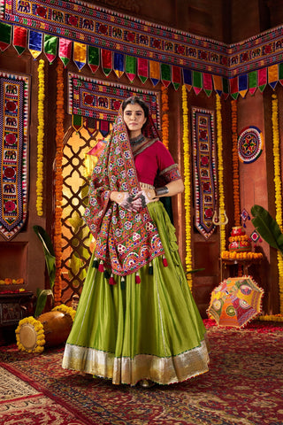 Fluorescent Green Stylish Designer Navratri Special Lehenga Choli