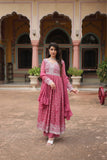 Faux Georgette Sequins With Thread Embroidered Kurti Sharara Dupatta Set For Women