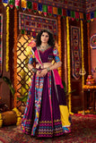 Designer Purple Navratri Special Lehenga Choli With Mirror And Hand Embroidery Work