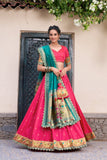 Traditional Paithani Jacquard Sik Lehenga Set For Wedding