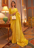 Aureolin Yellow Dual Tone Kanjivaram Silk Saree