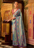 Antique Blue Kanjivaram Saree