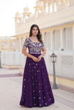 Stunning Embroidered Gown With Sequins Work - women's fashion mart