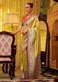 Classy Golden Yellow Kanjivaram Saree