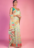 Delight Green Woven Kashmiri Jamewar Silk Saree