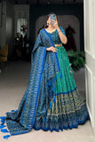 Bandhej With Ajarakh Print Silk Lehenga Choli - women's fashion mart