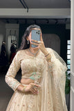Bridal Pastel Net Lehenga Choli With Sequins Elegance