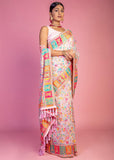Blush Pink Woven Kashmiri Jamewar Silk Saree