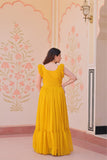 Stunning Sequins Multi Tread Beads Embroidered Work Women Gown