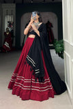 Maroon Plain With Patola Print Pure Rayon Lehenga Choli -WOMEN FASHION Default Title women's fashion mart
