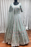 Pista Thread Embroidery With Zarkan And Mirror Work Elegance Gown - women's fashion mart