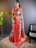 Elegant Kanchi Zari Kalamkari Silk Saree  women's fashion mart