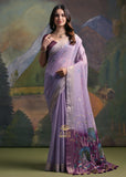 Bloom Lavender Purple Woven Cotton Silk Saree