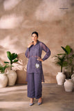 Ethereal Grey Floral Organza Ensemble Co Ord Set