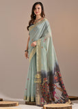Aruba Blue Woven Cotton Silk Saree
