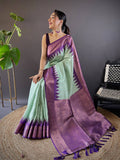 Pista Banarasi Silk Gadwal Pattu Saree  women's fashion mart