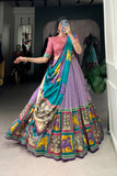 Kalamkari Floral printed South Indian Tradition Lehenga Set