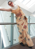 Day Beige Woven Linen Silk Saree With Print