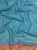 Blue Colour Design Linen Saree with Bandhej and kalamkari Digital Print
