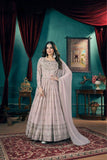 Majestic Metallic Foil Work Anarkali Gown -WOMEN FASHION M women's fashion mart