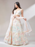 Net Multi-Sequins Work Semi-Stitched Lehenga  women's fashion mart