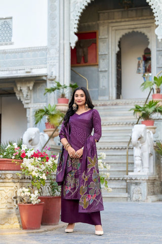 Floral Print Beets Handwork Stunning Salwar Suit - women's fashion mart