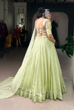 Allen Crush Tea Shade Lehenga Set With Sequins And Beadwork Blouse