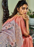 Antique Purple Woven Banarasi Soft Silk Saree With Digital Print