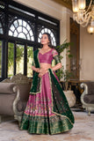 Kanchipuram Silk Lehenga Set With Zari Weaving & Georgette Dupatta