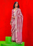 Orchid Pink Woven Banarasi Tissue Silk Saree