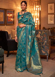 Alluring Blue Woven Banarasi Brocade Silk Saree