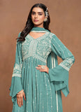 Extraordinary Aqua Blue White Embroidered Kurta Palazzo Suit - women's fashion mart