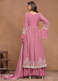 Impressive Light Pink Embroidered Kurta Palazzo Suit - women's fashion mart
