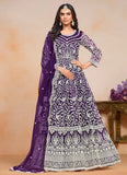 Phenomenal Purple Designer Embroidered Anarkali Gown - women's fashion mart
