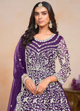 Phenomenal Purple Designer Embroidered Anarkali Gown - women's fashion mart