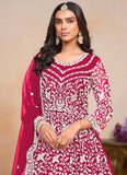 Mesmerizing Magenta Pink Designer Embroidered Anarkali Gown - women's fashion mart