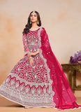 Mesmerizing Magenta Pink Designer Embroidered Anarkali Gown - women's fashion mart