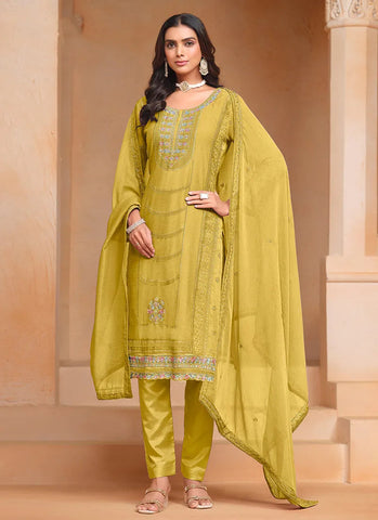 Fantastic Yellow Embroidered Salwar Suit - women's fashion mart